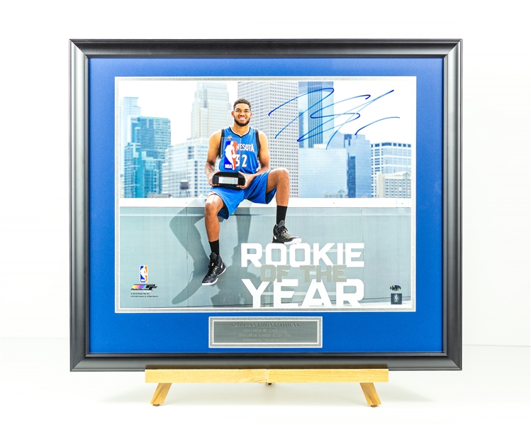 Karl-Anthony Towns Signed Rookie of the Year Display