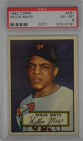 Willie Mays 1952 Topps #261 New York Giants Rookie Card PSA 6 EX-MT High End 