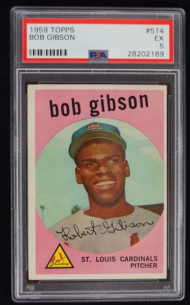 Bob Gibson 1959 Topps #514 Rookie Card PSA 5 EX