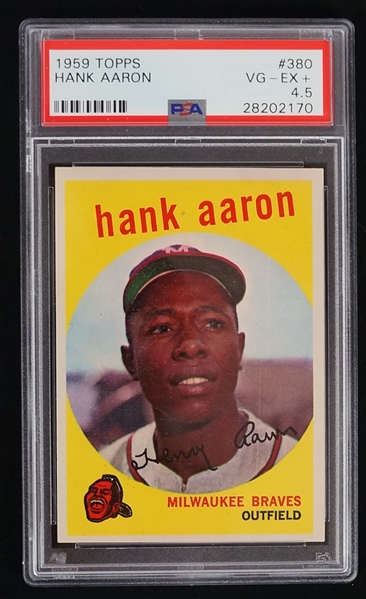 Hank Aaron 1959 Topps #380 Card PSA 4.5 VG/EX+