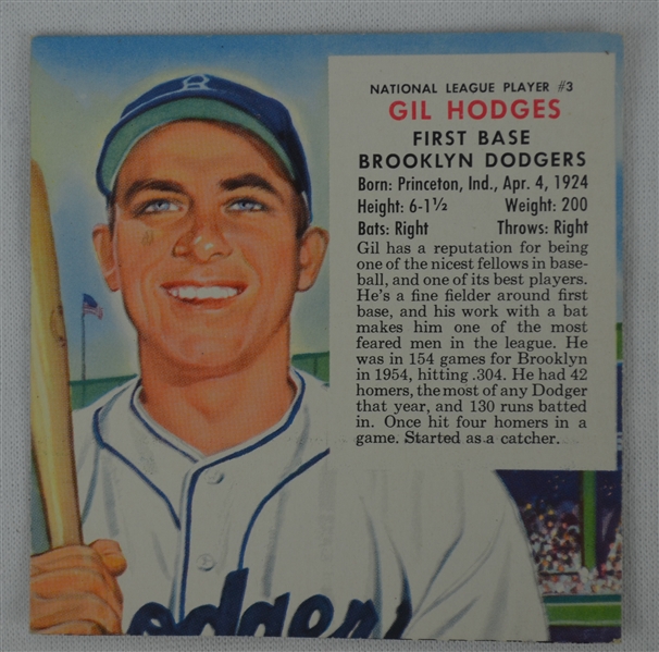Gil Hodges 1954 Red Man Tobacco Card