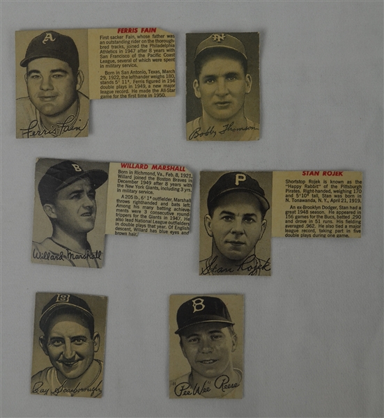 Collection of 6 Vintage 1950-1953 Royal Dessert Cards w/Pee Wee 