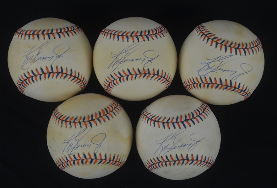 Collection of 5 Ken Griffey Jr Autographed 1992 All Star Baseballs