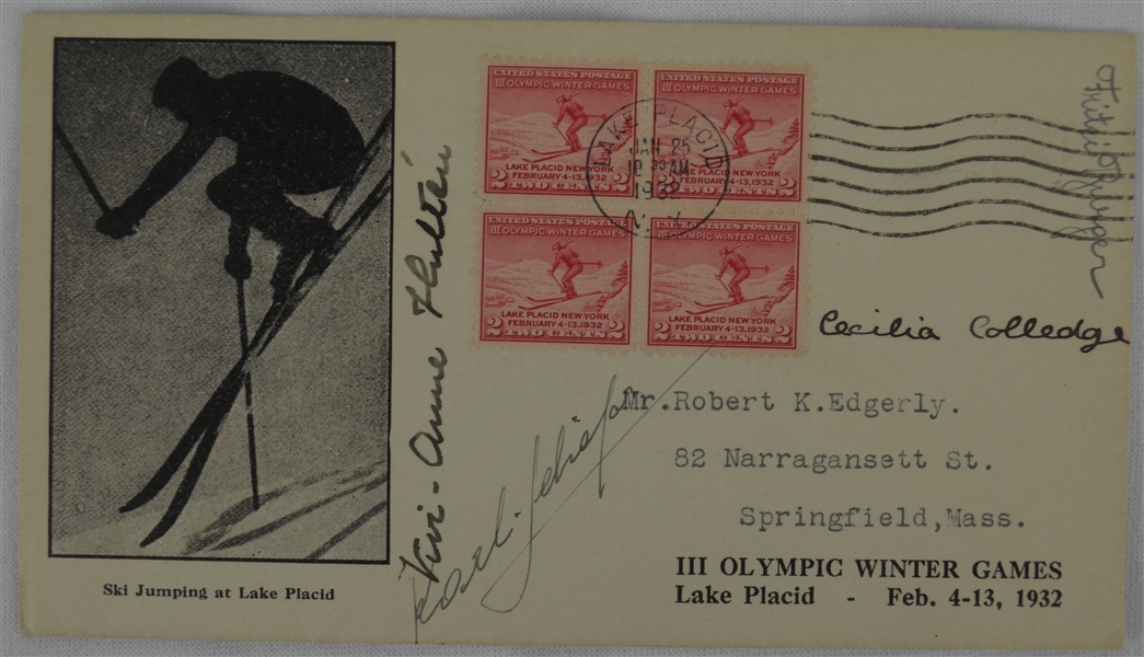 1932 Winter Olympic Figure Skater Signed First Day Cover