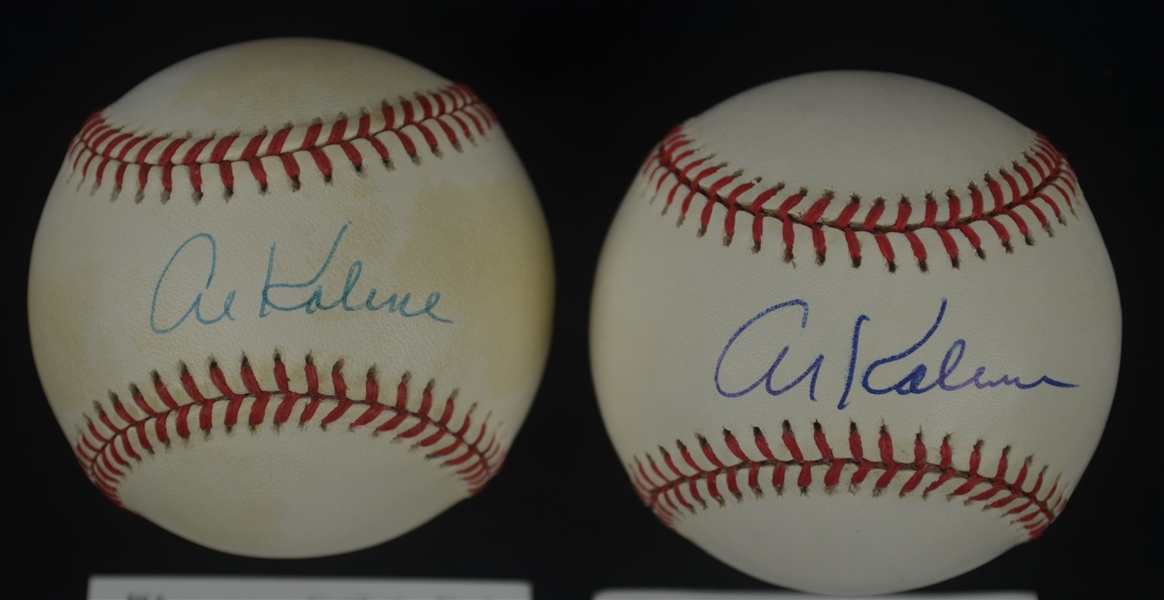 Al Kaline Lot of 2 Autographed Baseballs