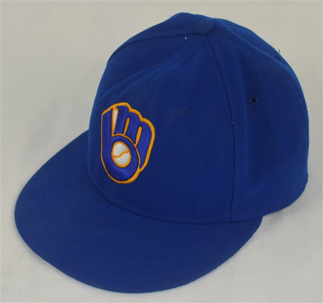 Ryan Braun c. 2010-2012 Milwaukee Brewers Professional Model Hat w/Heavy Use