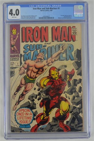 Iron Man & Sub-Mariner 1968 Marvel Comic Book Issue #1 CGC Graded 4.0