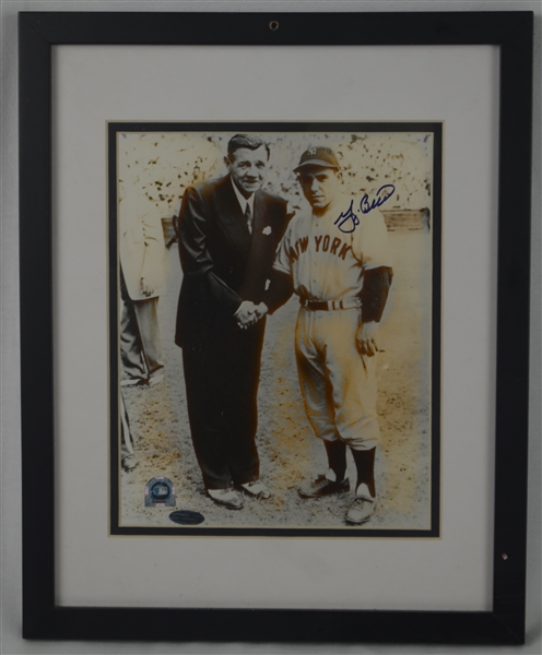 Yogi Berra w/Babe Ruth Autographed Framed Photo