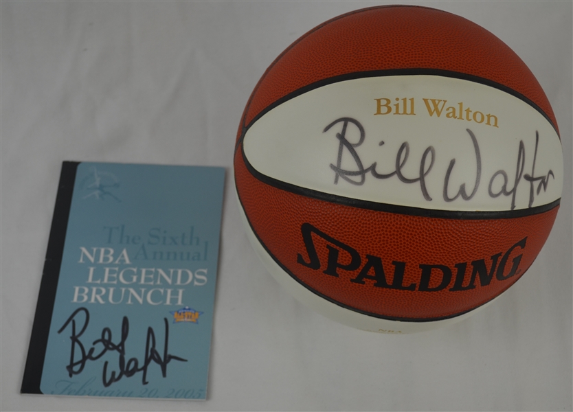 Bill Walton Autographed Basketball & Program