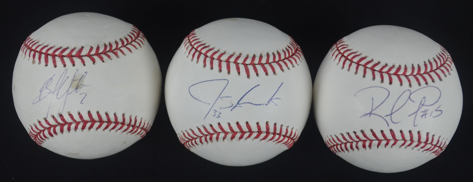 Lot of 3 Autographed Baseballs