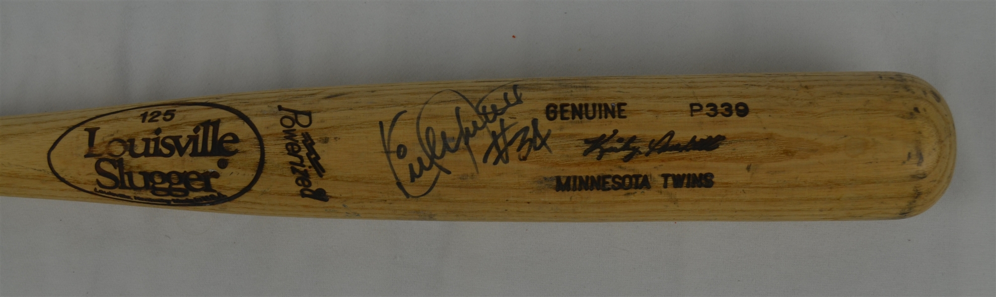 Kirby Puckett 1992-1995 Minnesota Twins Professional Model Autographed Bat w/Lee Smith Provenance