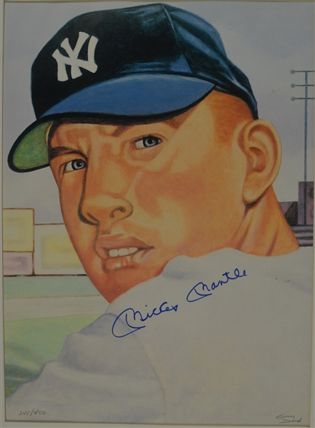 Mickey Mantle Autographed 1953 Topps Card Lithograph