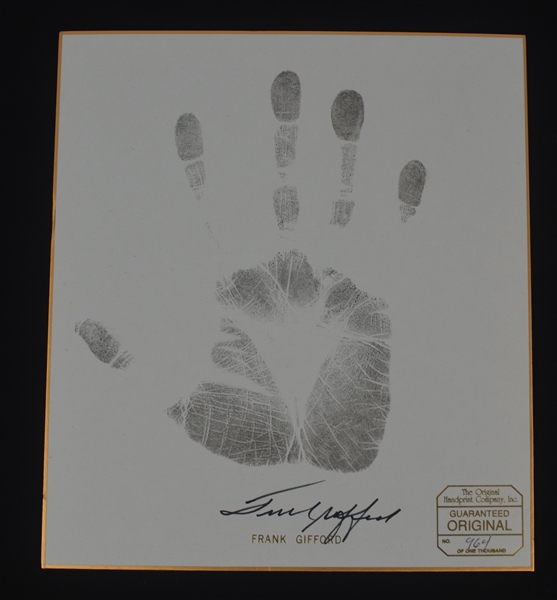 Frank Gifford Autographed Limited Edition Hand Print 