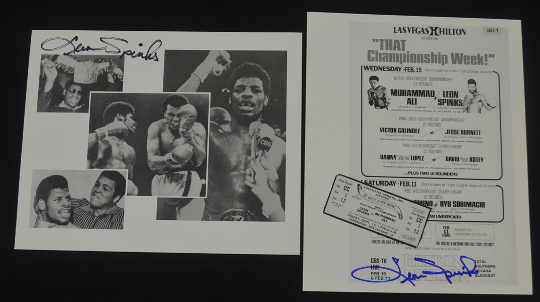 Leon Spinks Lot of 2 Autographed 8x10 Photo
