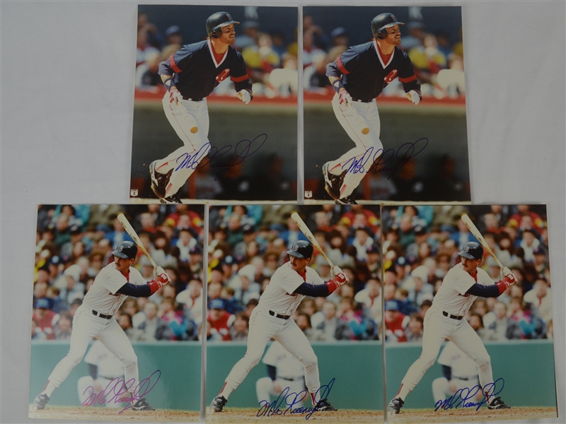 Mike Greenwell Lot of 5 Autographed 8x10 Photo