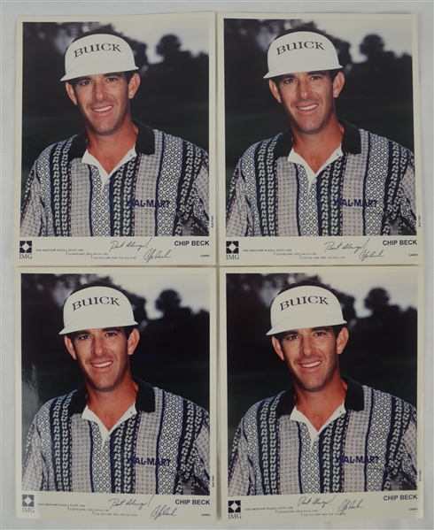 Chip Beck Lot of 4 Autographed 8x10 Photo