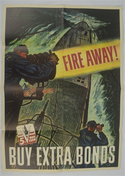 Vintage Original 1944 World War II 20x28 Savings Bond Poster 3