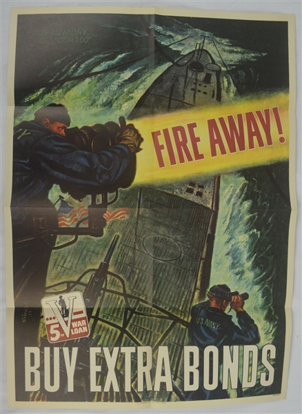 Vintage Original 1944 World War II 20x28 Savings Bond Poster 2