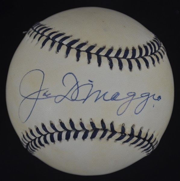 Joe DiMaggio Autographed OAL Mickey Mantle Baseball