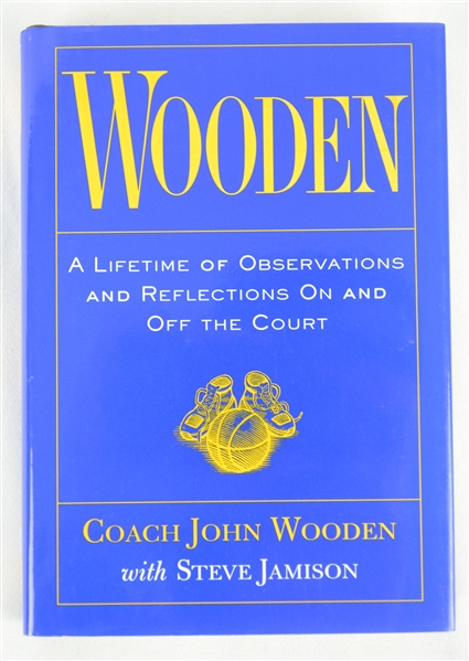 John Wooden Autographed “Wooden” Hardcover Book