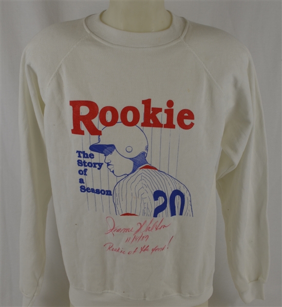 Jerome Walton Rookie of the Year Autographed & Inscribed Sweatshirt 