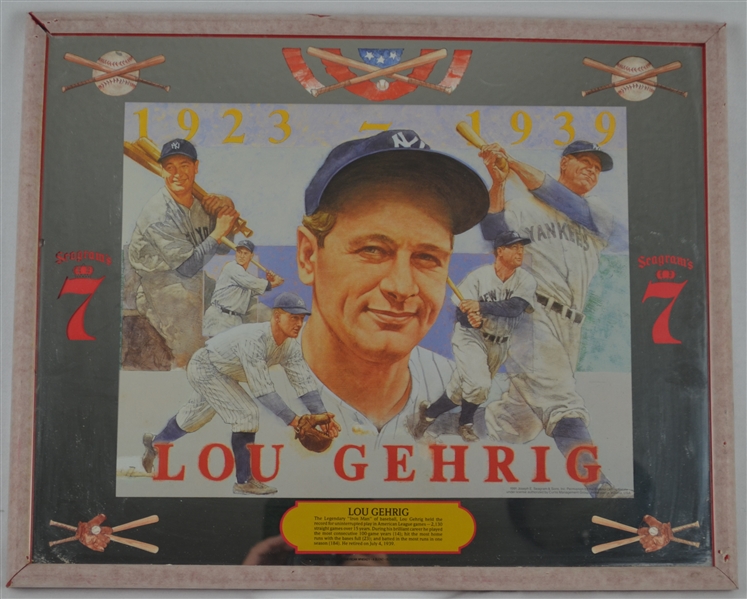 Lou Gehrig Seagrams Mirror Display