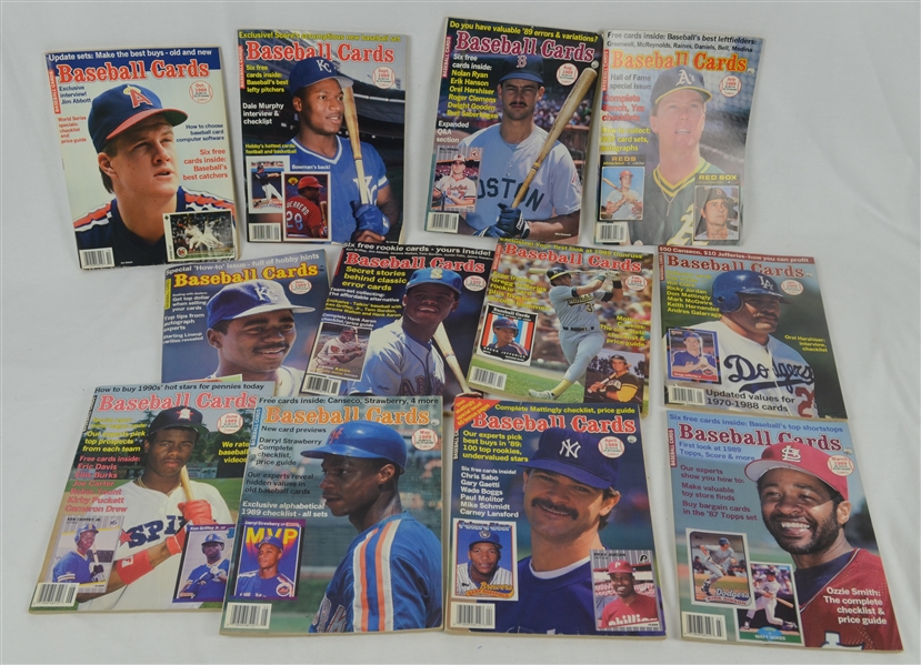 Collection of 12 Issues of 1989 Baseball Card Magazines w/Ken Griffey Jr Rookies