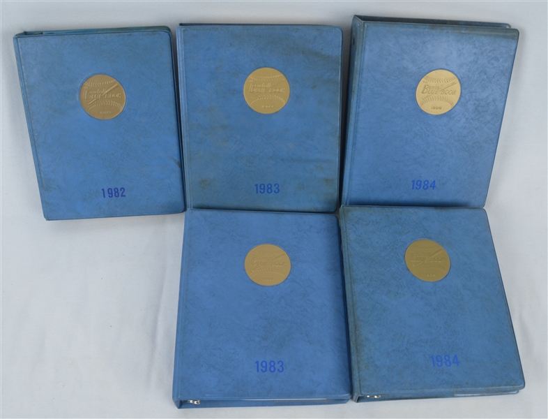 Collection of 5 Baseball Blue Books 1982-1984