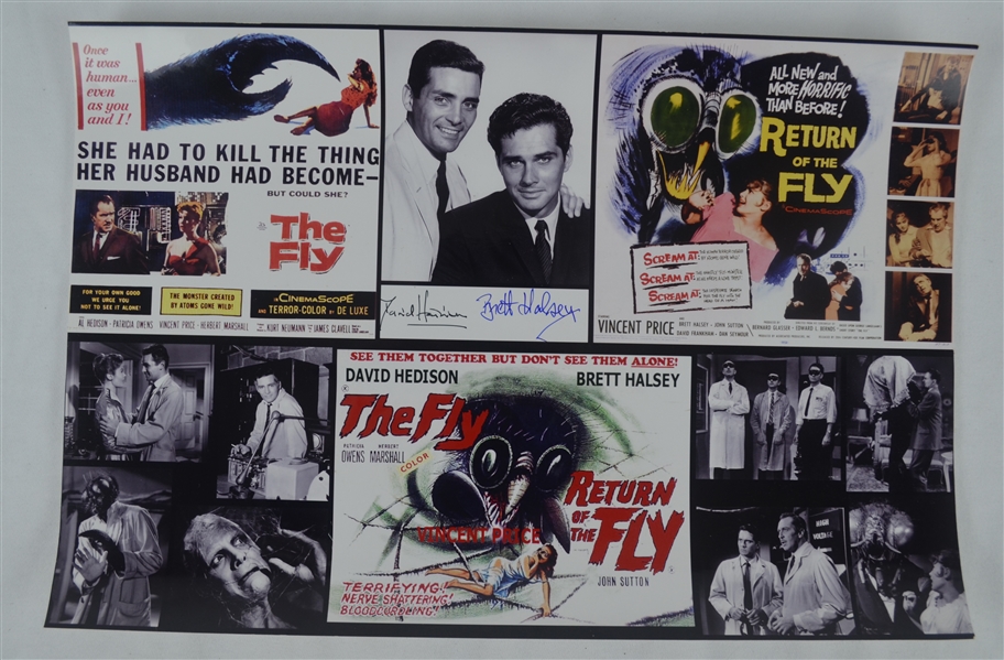 David Hedison & Brett Halsey Autographed Fly/Return of the Fly Photo