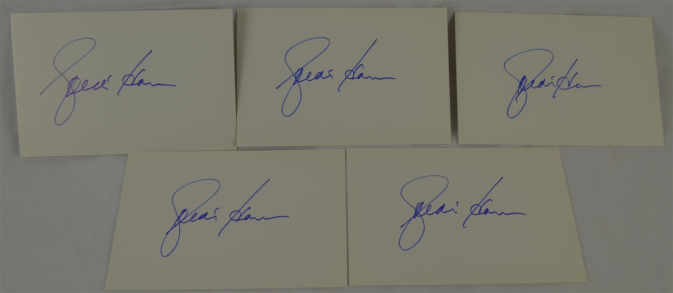 Goldie Hawn Collection of 5 Autographed 7x9 Cut Signatures