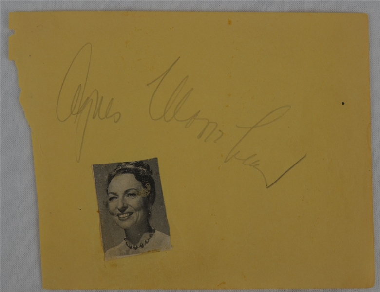 Agnes Moorehead Autographed Page