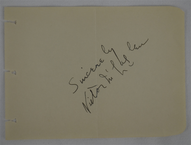 Victor McLaglen Autographed Page