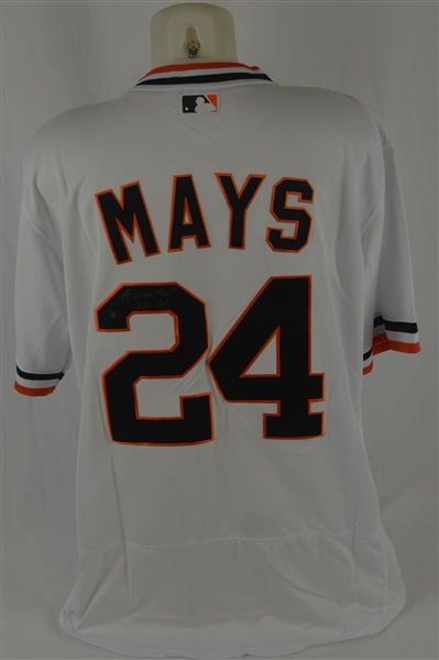Willie Mays Autographed 660 HR Inscribed SF Giants Home Jersey