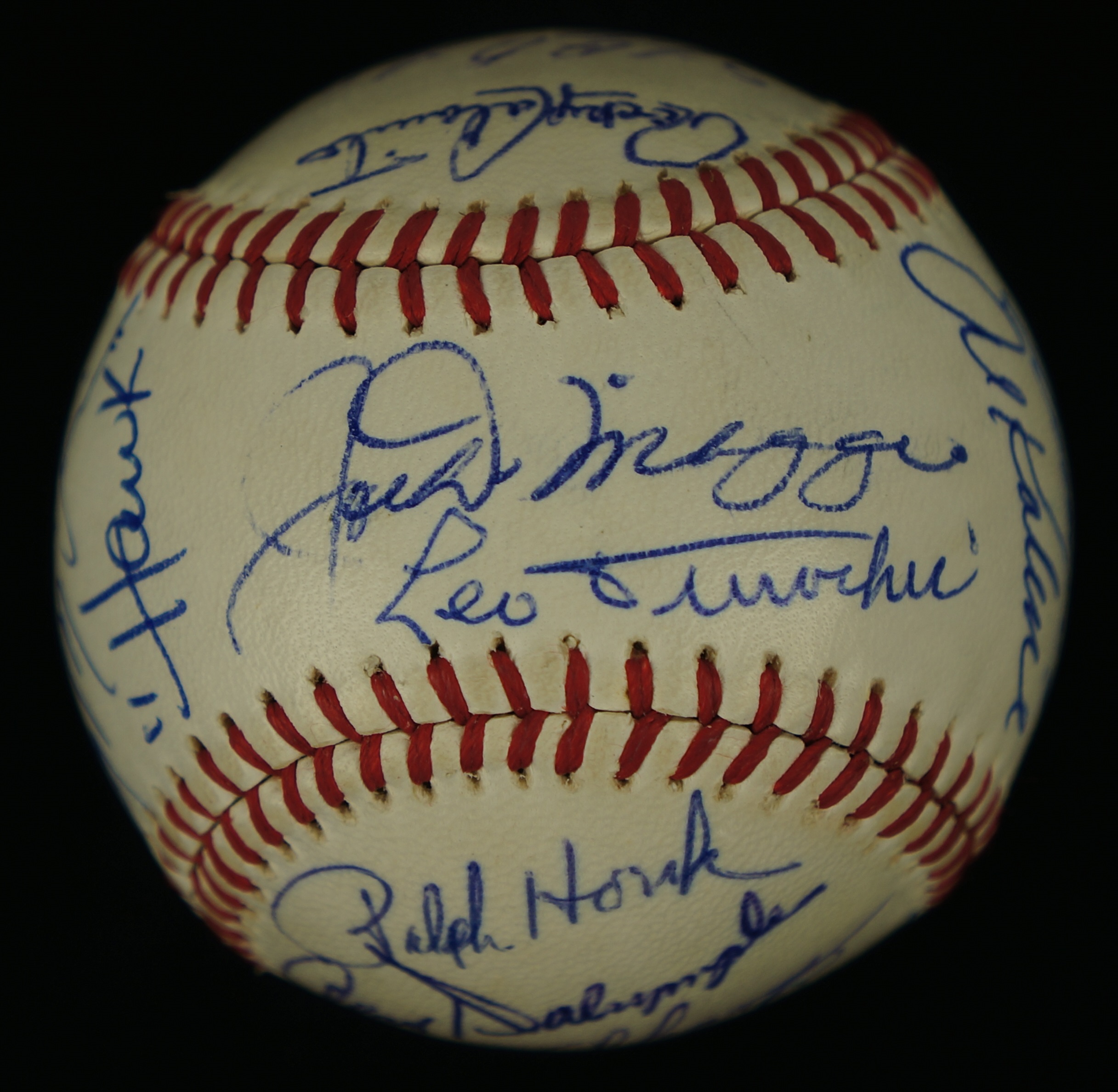 Lot Detail Roberto Clemente Autographed 1960s Hall Of Fame Baseball Wdimaggio And Mays Jsa Loa