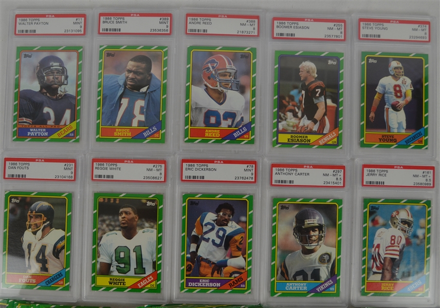 1986 Topps Football Card Set w/Jerry Rice PSA 8.5 Rookie