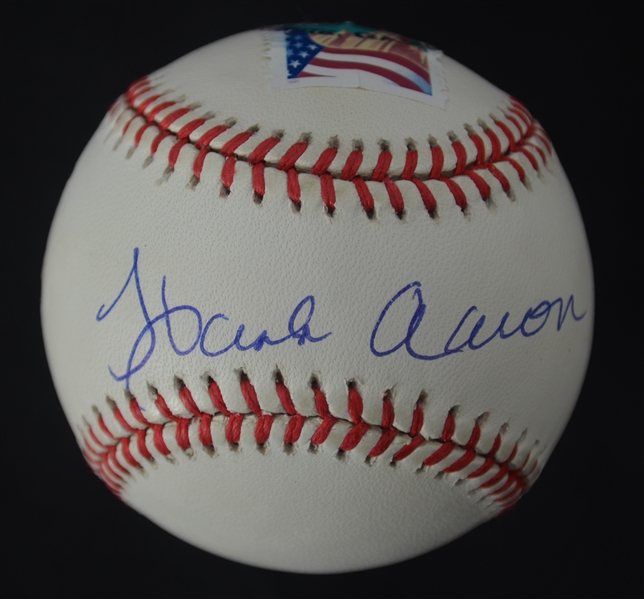 Hank Aaron Autographed Turner Field ONL Baseball