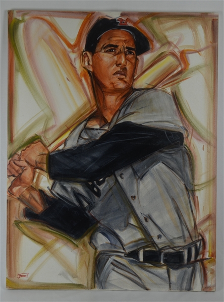 Ted Williams Original 30x40 Oil Painting on Canvas by John Yim