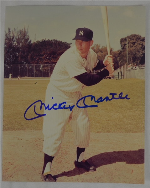 Mickey Mantle Autographed 8x10 Color Photo
