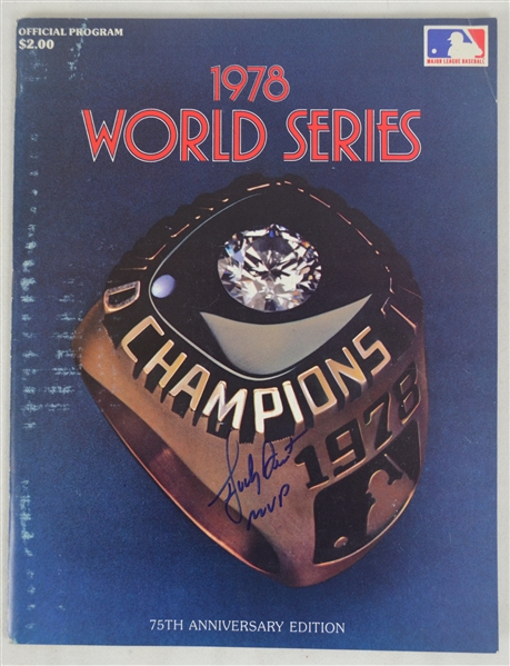 Bucky Dent Signed 1978 World Series Champions Program & Bob Lemon Signed 1978 Yearbook