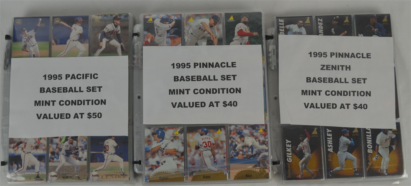 Lot of 3 1995 Pinnacle & Pacific Baseball Card Sets