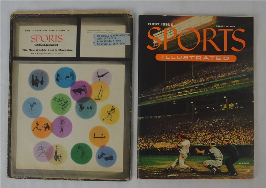 Sports Illustrated 1954 First Issue Ever Printed w/Original Mailing Envelope & Cards Attached