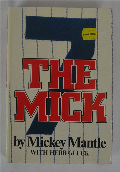 Mickey Mantle Signed Hard Cover Copy of "The Mick" Book