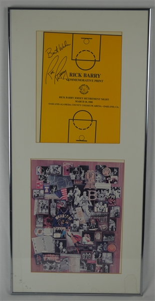 Rick Barry Autographed & Framed Display 