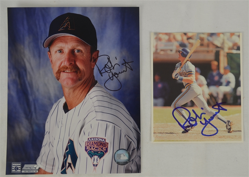 Robin Yount Lot of 2 Autographed Photos