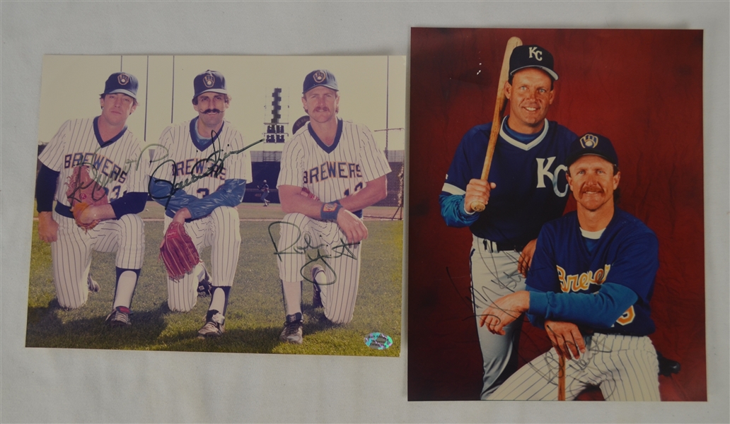 George Brett/Robin Yount & Rollie Fingers/Ted Simmons/Robin Yount Autographed Photos