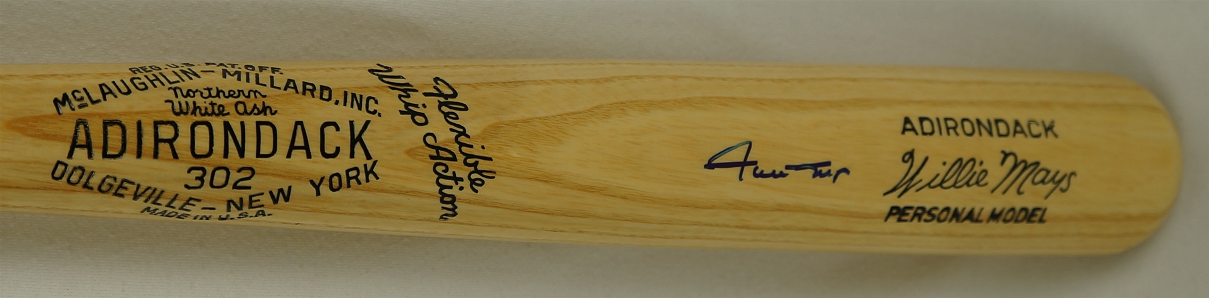 Willie Mays Autographed Adirondack Signature Model Bat