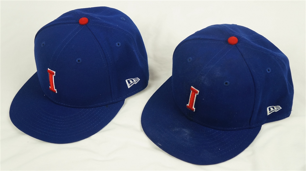 Kris Bryant 2014 Lot of 2 Iowa Cubs Game Used #19 Hats w/Dave Miedema LOA