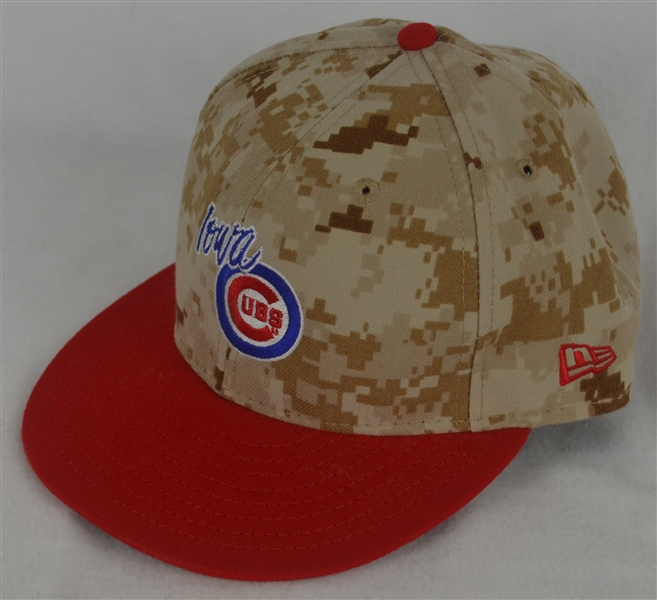 Kris Bryant 2014 Iowa Cubs Game Used Camouflage Hat w/Dave Miedema LOA