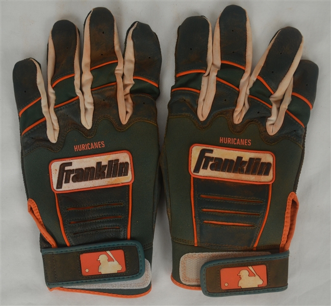 Miami Hurricanes NCAA Batting Gloves w/Medium Use