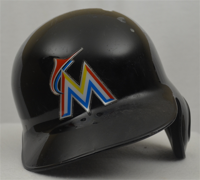 Marcell Ozuna Attributed 2016 Miami Marlins Professional Model Batting Helmet & MLB Authentication